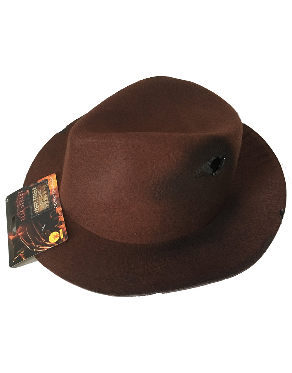 A Nightmare on Elm Street Freddy Krueger EVA molded fedora hat costume accessory for adults.