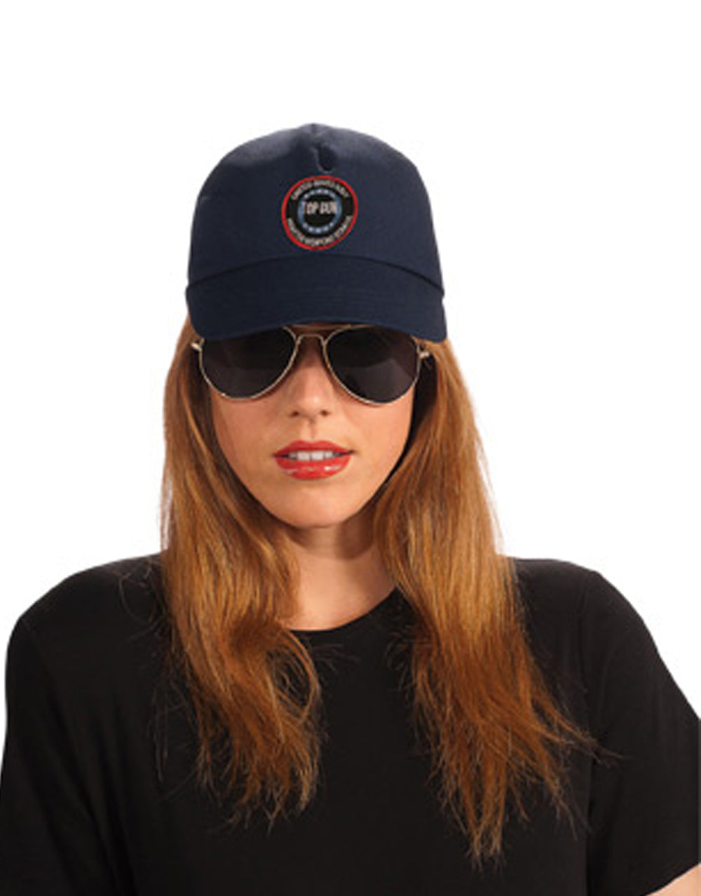 Top Gun embroidered patch cap costume accessory for adults.