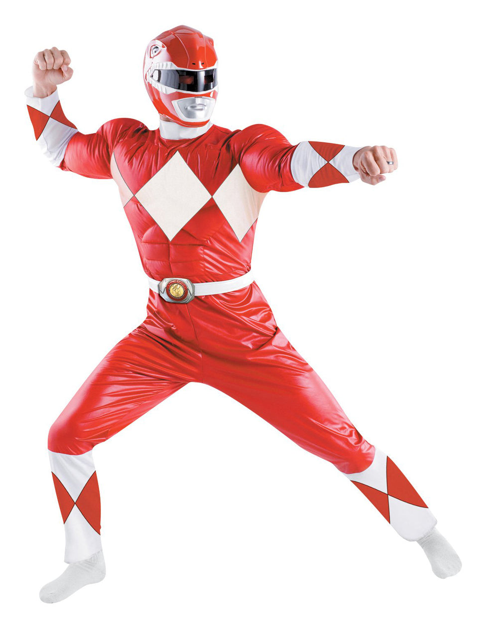 Mighty Morphin Power Rangers Red Ranger costume for adults.