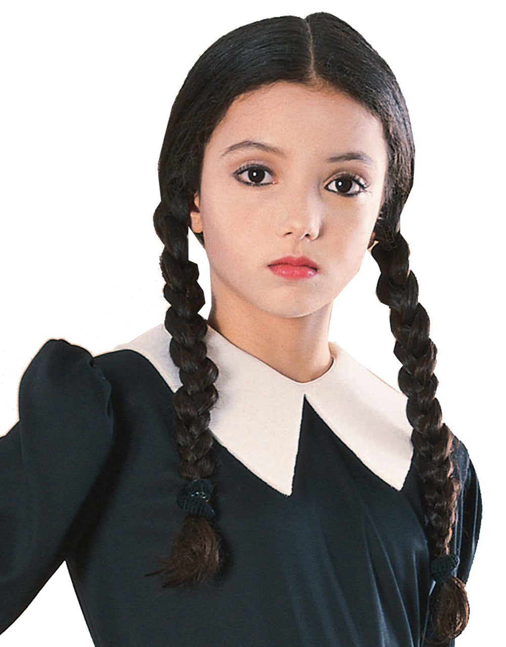 The Addams Family Wednesday Addams wig costume accessory for kids.