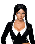 The Addams Family Wednesday Addams deluxe wig costume accessory for women.