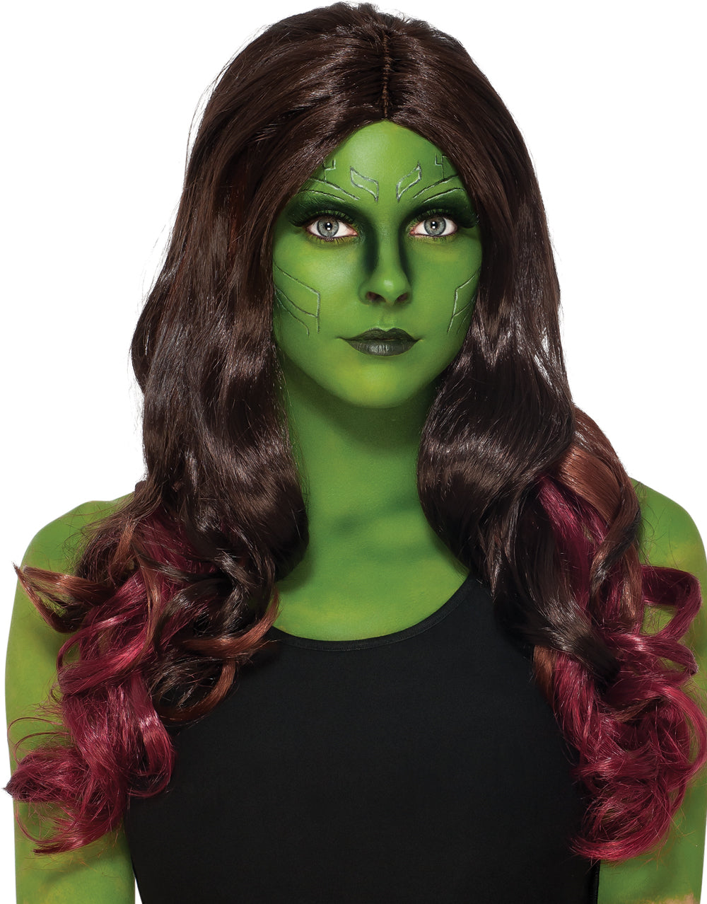 Guardians of the Galaxy Gamora deluxe wig costume accessory for women.
