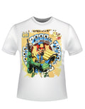 Judge Dredd 2000 AD FT graphic on a white adult t-shirt.