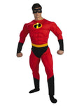 The Incredibles Mr Incredible deluxe muscle costume for adults.