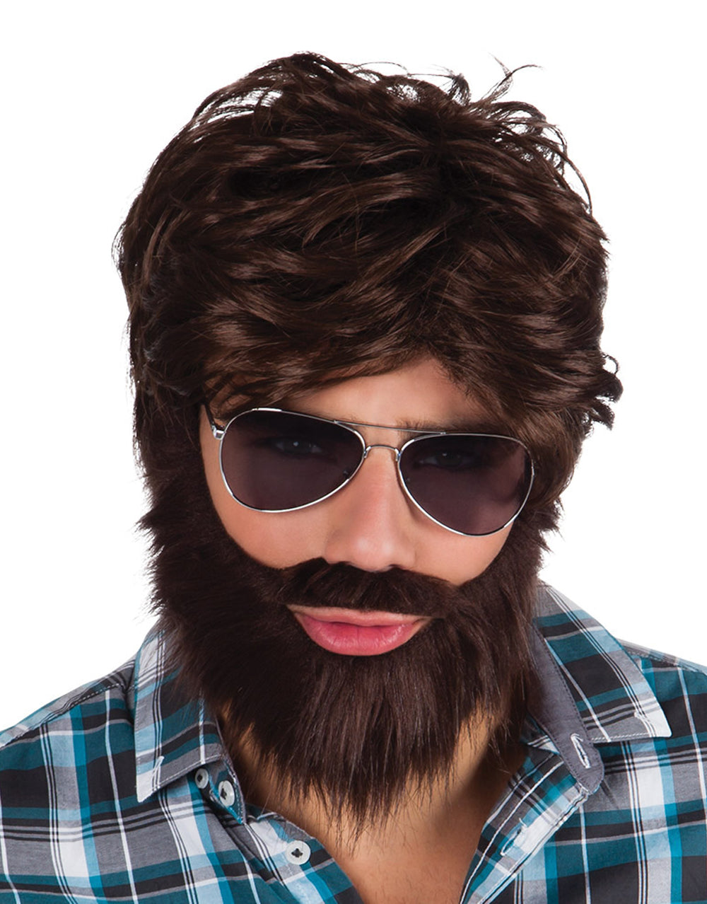 The Hangover wig, beard and moustache costume accessory for adults.