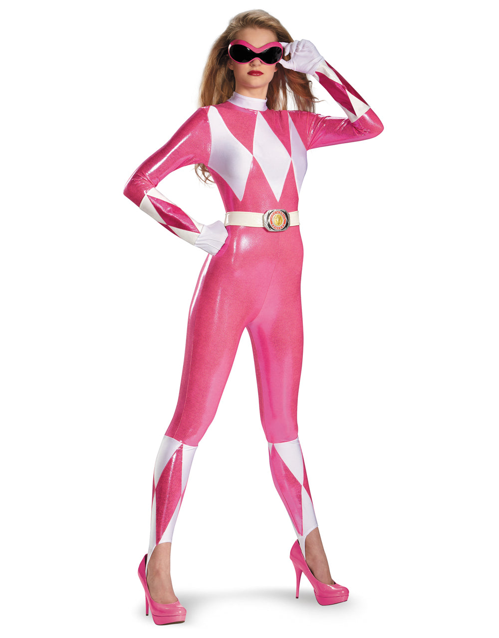 Mighty Morphin Power Rangers Pink Ranger sassy bodysuit costume for women.