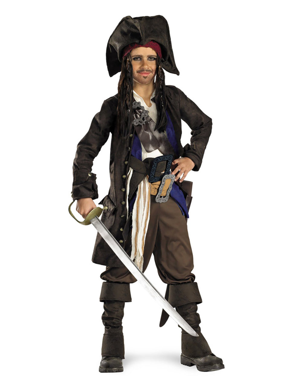 Pirates of the Caribbean Jack Sparrow prestige costume for kids.
