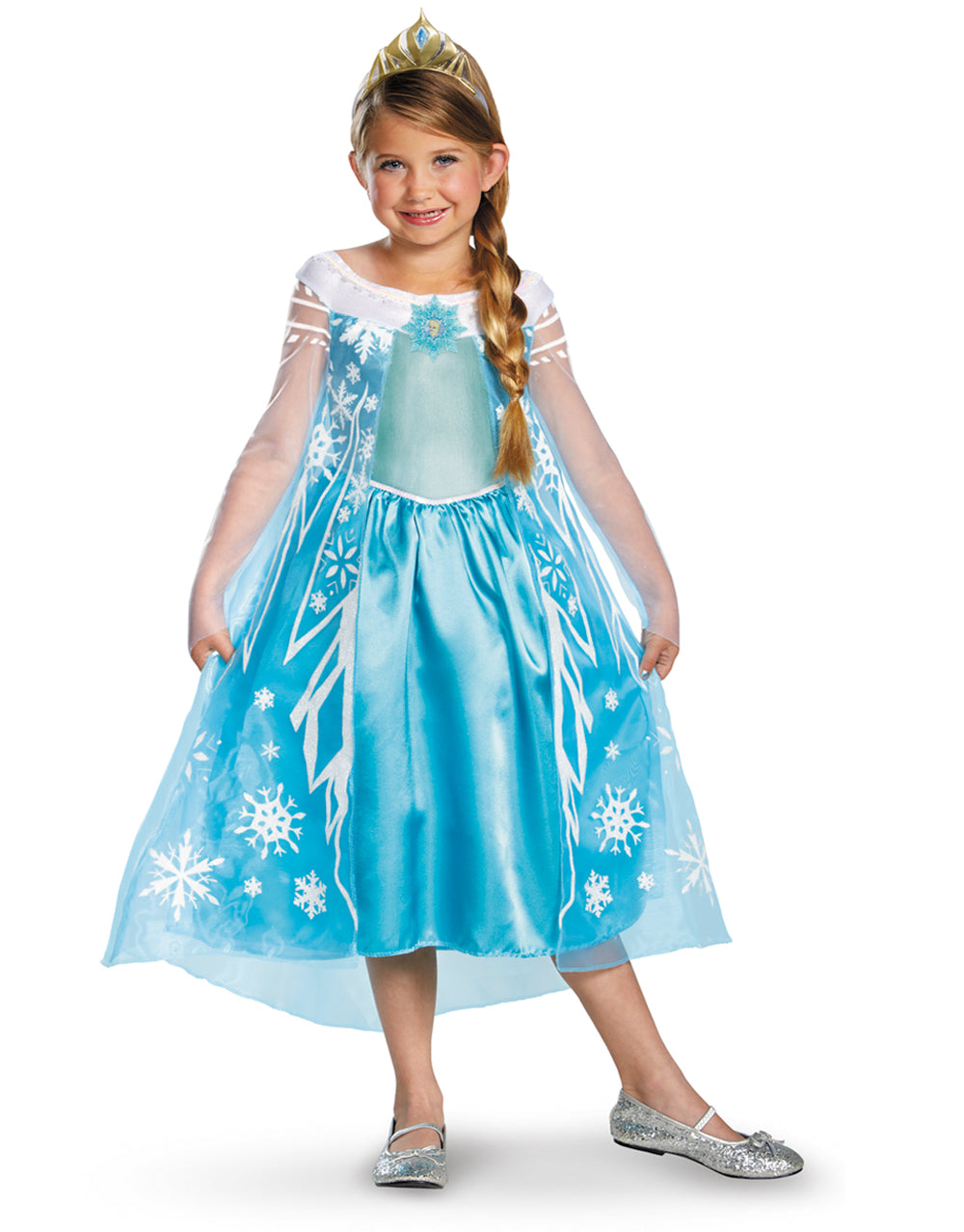 Frozen Elsa snow queen deluxe gown costume for kids.