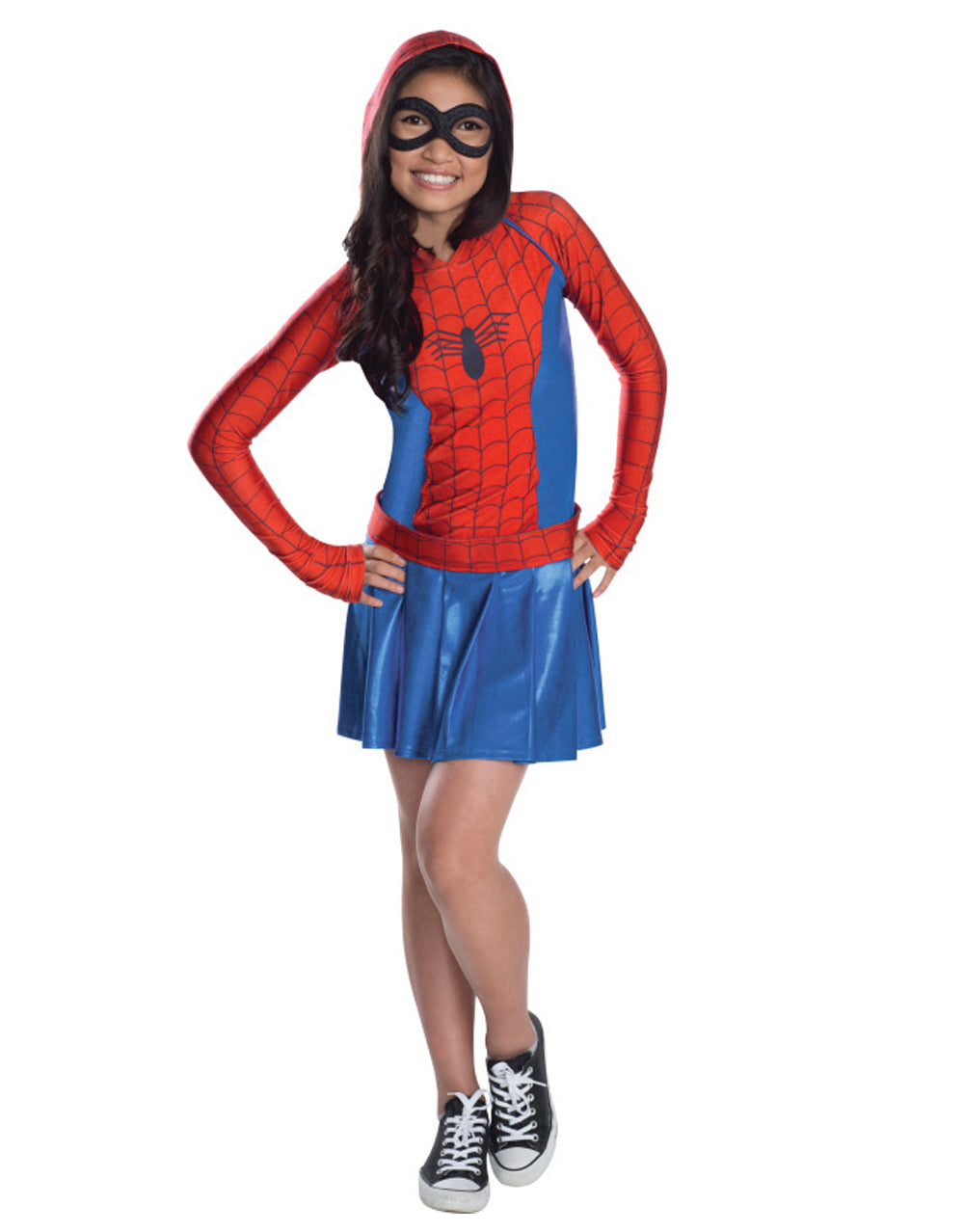 Marvel Comics Spider-Woman hooded dress costume for kids.