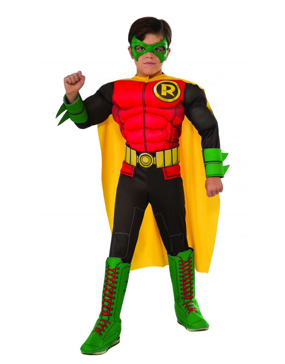DC Comics Teen Titans Go Robin deluxe padded costume for kids.