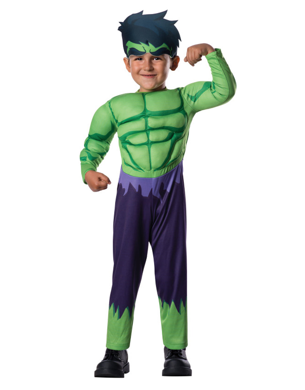 Marvel Comics Hulk padded toddler costume for kids.