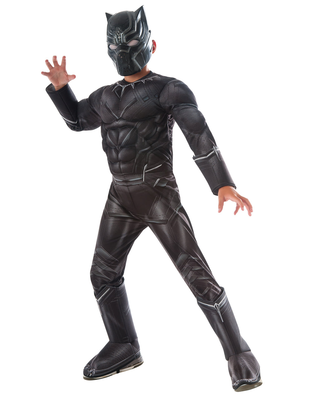 Captain America Civil War Black Panther deluxe padded jumpsuit costume for kids.