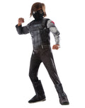 Captain America Civil War Winter Soldier deluxe padded jumpsuit costume for kids.