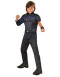 Captain America Civil War Hawkeye deluxe padded jumpsuit costume for kids.
