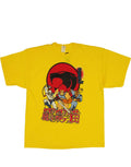 Thundercats Japanese pop graphic on a yellow adult t-shirt.