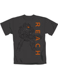 Halo noble soldier graphic on a dark grey adult t-shirt.
