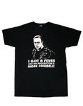 Saturday Night Live cowbell graphic on a black adult t-shirt.