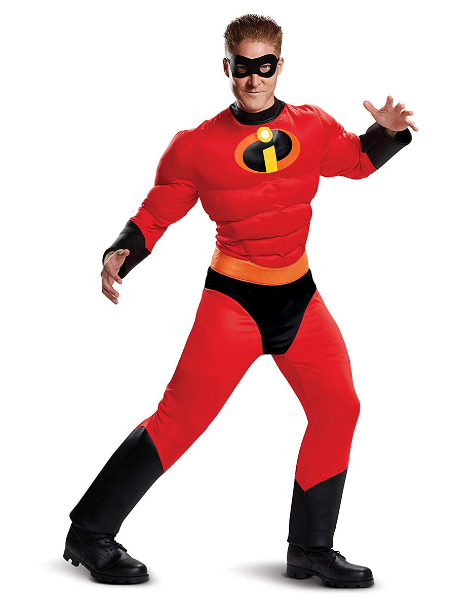 The Incredibles Mr Incredible muscle costume for adults.
