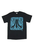 Atari Japan graphic on a black adult t-shirt.