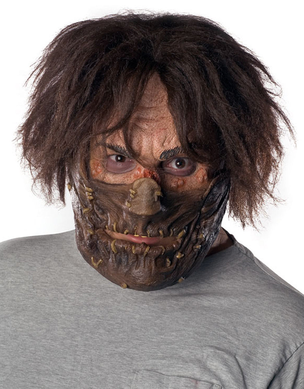 The Texas Chainsaw Massacre Leatherface muzzled mask costume accessory for adults.