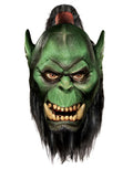 World of Warcraft orc deluxe full overhead latex mask with beard costume accessory for adults.