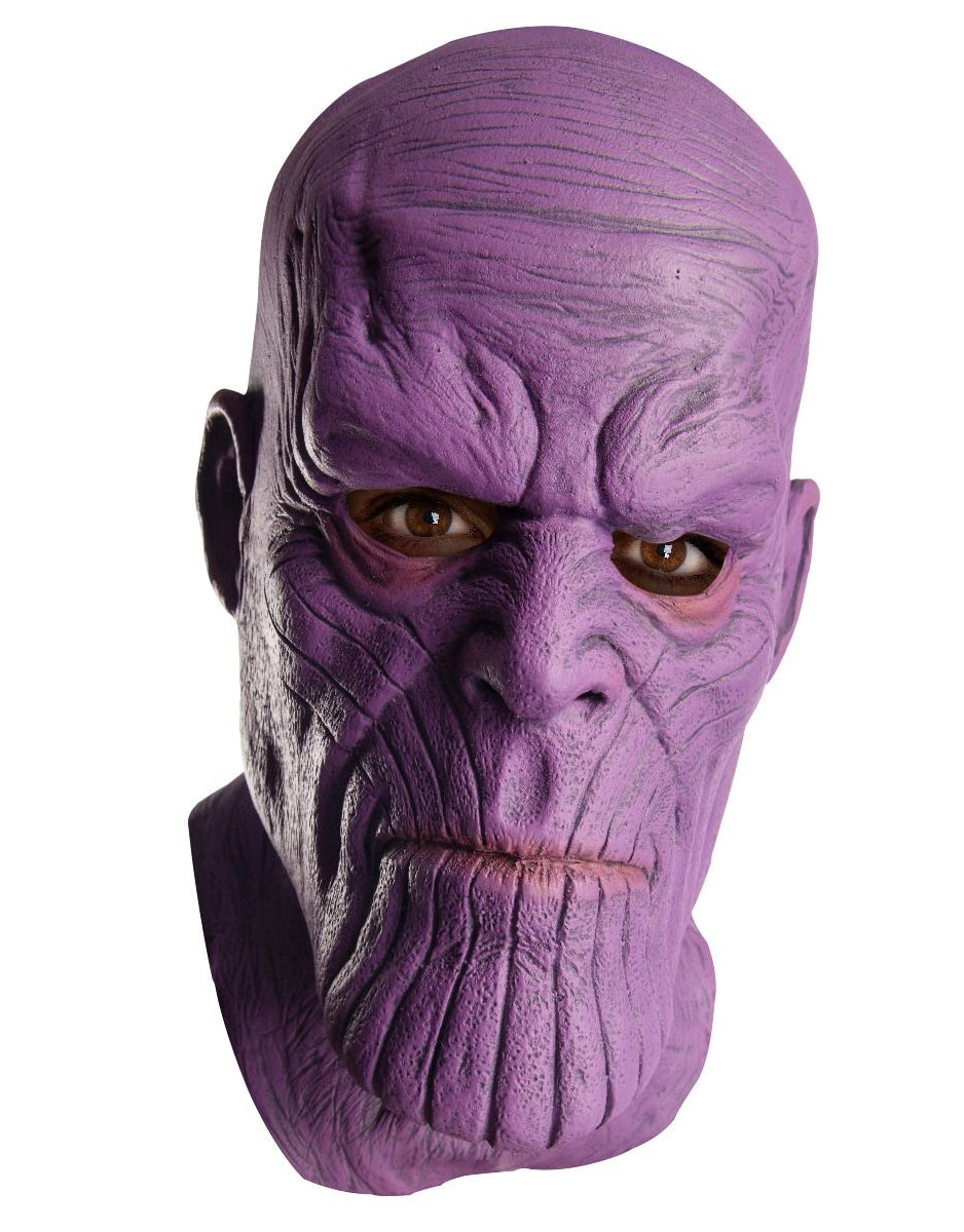 Avengers Infinity War Thanos deluxe overhead mask costume accessory for adults.