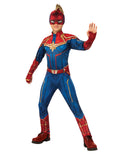 Captain Marvel blue and red hero suit style 2 costume for kids.