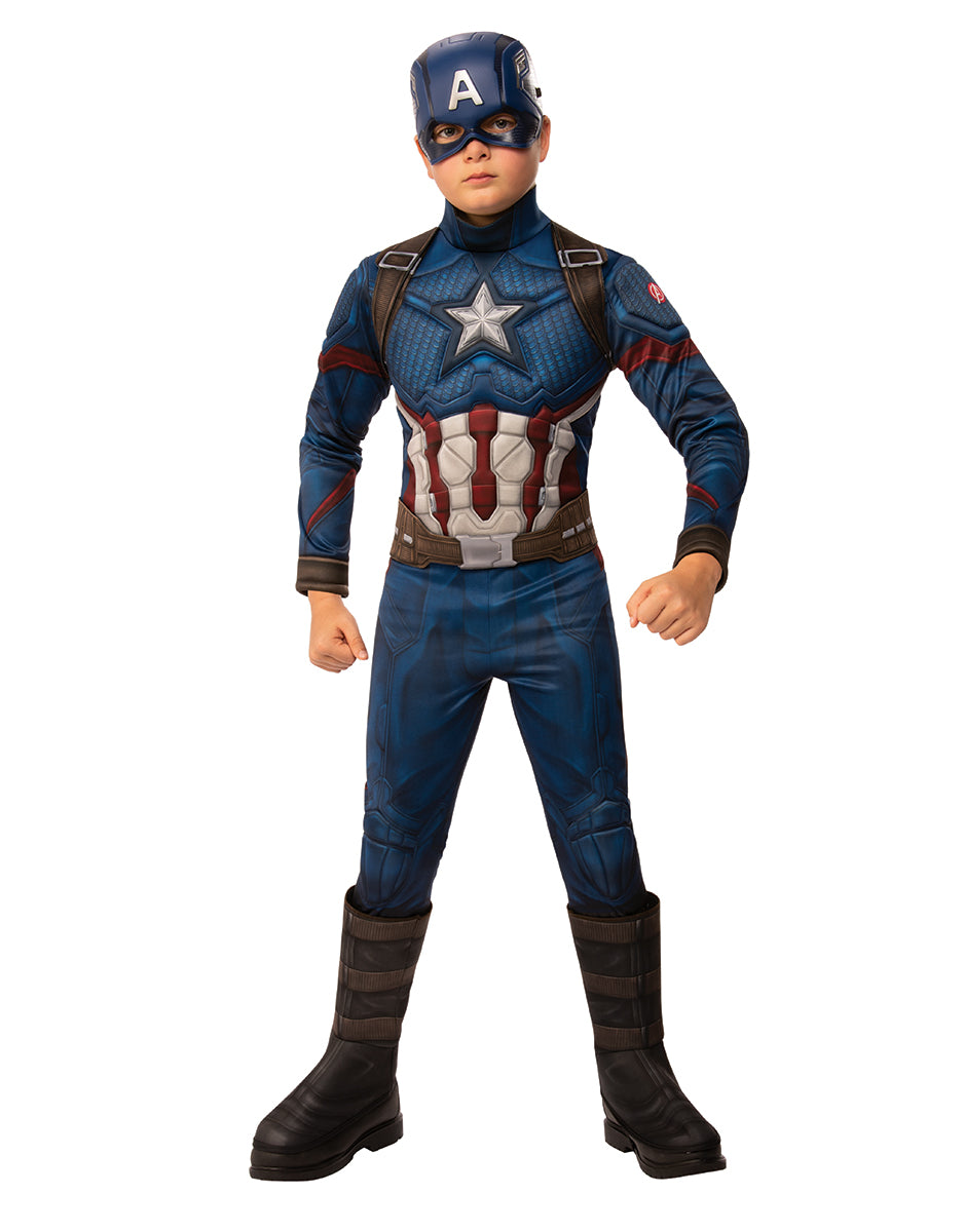 Avengers Endgame Captain America deluxe costume for kids.