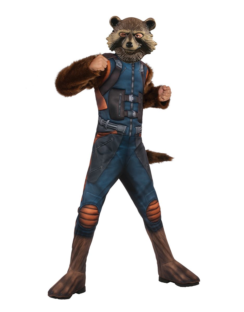 Avengers Endgame Rocket Raccoon deluxe costume for kids.