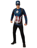Avengers Endgame Captain America costume top and mask for adults.