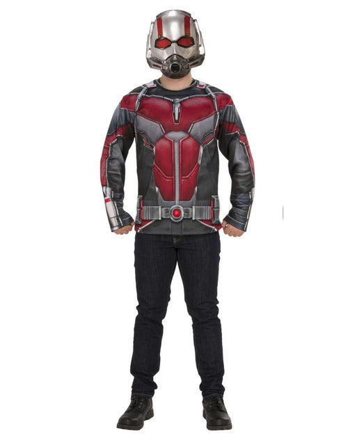 Avengers Endgame Ant-Man top and mask graphic on an adult costume.