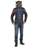 Avengers Endgame Rocket Raccoon costume top and mask for adults.