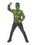 Avengers Endgame Hulk costume top and mask for kids.