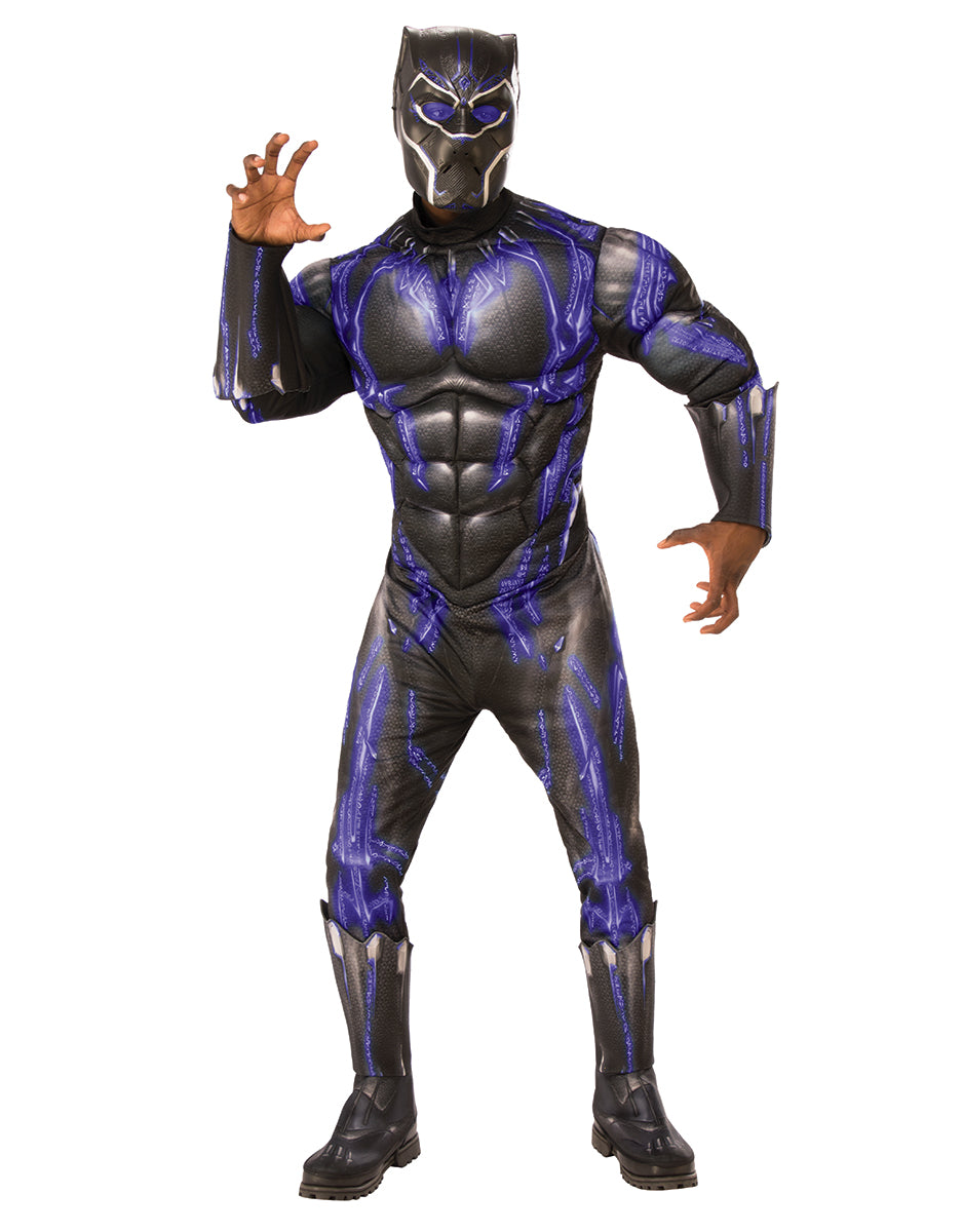 Avengers Endgame Black Panther purple battle version deluxe costume for adults.