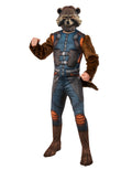 Avengers Endgame Rocket Raccoon deluxe graphic on an adult costume.