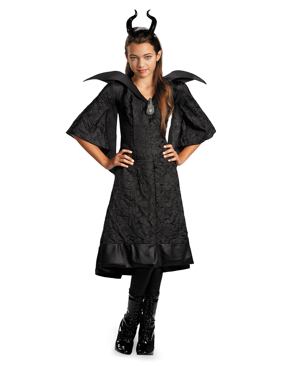 Maleficent christening black gown costume for kids.