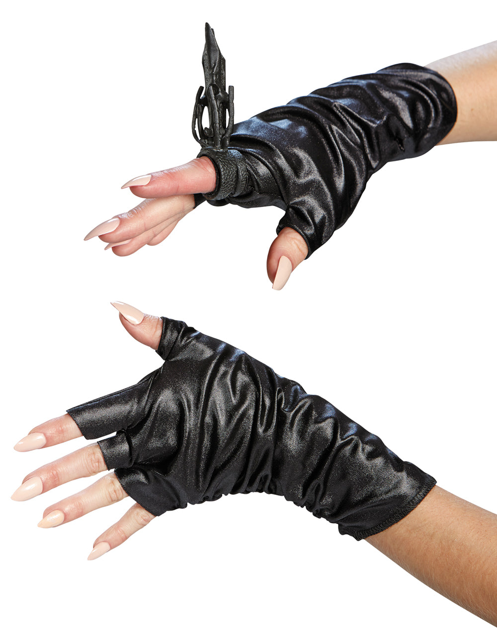 Maleficent gloves and ring costume accessory for women.