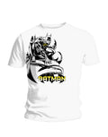 Batman eagle head graphic on a white adult t-shirt.