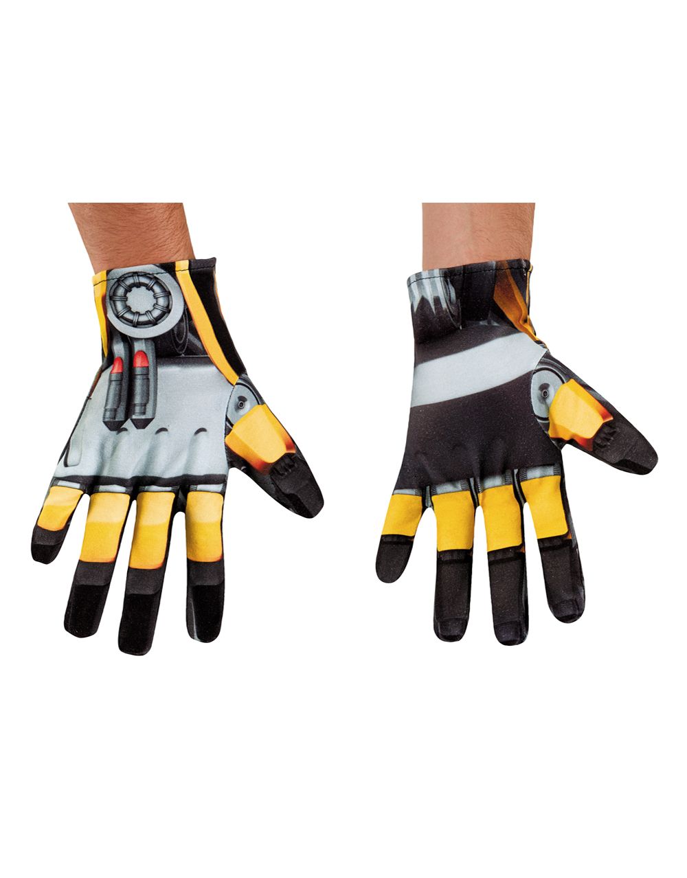 Transformers Age of Extinction Bumblebee gloves costume accessory for adults.