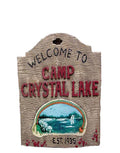 Friday the 13th Camp Crystal Lake sign costume accessory for adults.