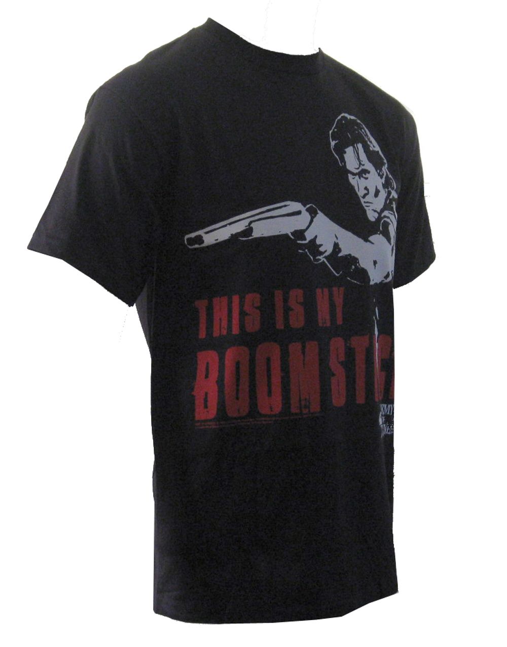 Army of Darkness Ash this is my boomstick graphic on a black adult t-shirt.