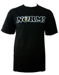 Cheers Norm graphic on a black adult t-shirt.