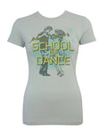 Dirty Dancing school of dance graphic on a grey women's t-shirt.