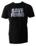 Ferris Bueller's Day Off Ferris graphic on a black adult t-shirt.
