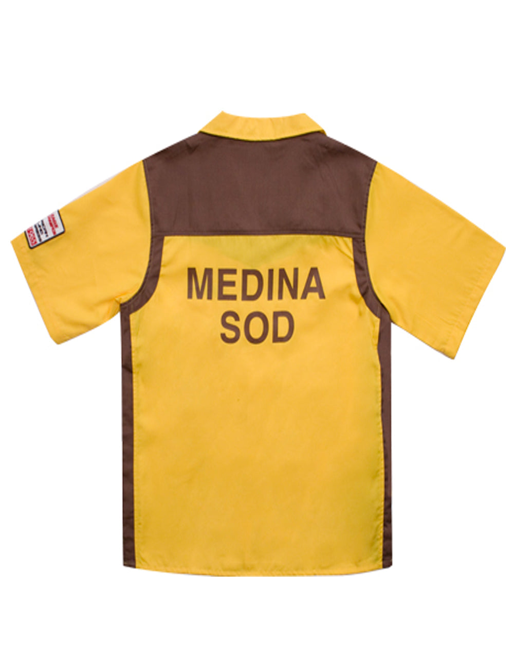 The Big Lebowski the Dude bowling shirt graphic on an adult shirt.