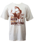 The Big Lebowski they peed on the Dude's rug graphic on a cream adult t-shirt.