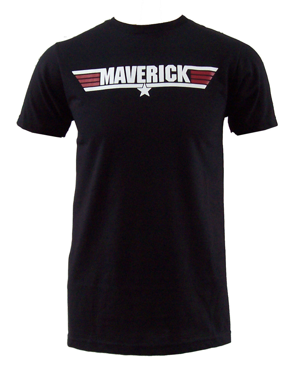 Top Gun Maverick call name graphic on a black adult t-shirt.