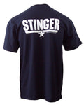 Top Gun Stinger graphic on a navy blue adult t-shirt.