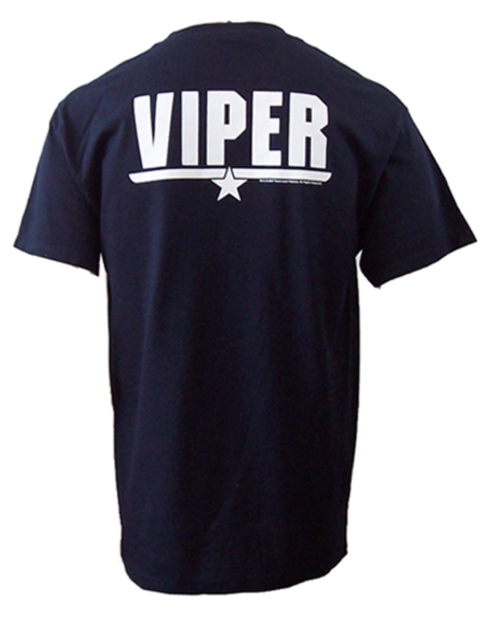 Top Gun Viper graphic on a navy blue adult t-shirt.