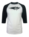 The Warriors baseball graphic on a black and white adult top.